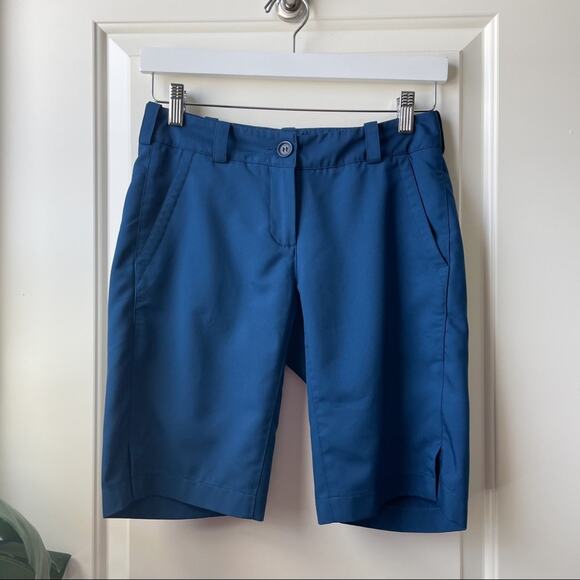 Nike Golf Bermuda Shorts Blue Dri-Fit Active Size 2 - Picture 1 of 11
